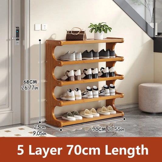 5-6 Layer Wood Grain Shoe Rack Organizer - Space-Saving Self-Supporting Cubic Organizer Storage, Multi-Layer Independent Compartments, Easy to Assemble for Home Organization